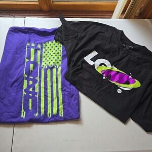 LGND Supply Co Graphic T-Shirt Lot 2XL Black Bold Neon Logo Tee Streetwear Style
